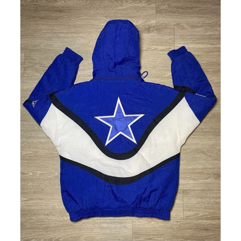 Vintage 90's Apex One Pro Line Dallas Cowboys NFL Zip-Up Jacket Men Size MEDIUM